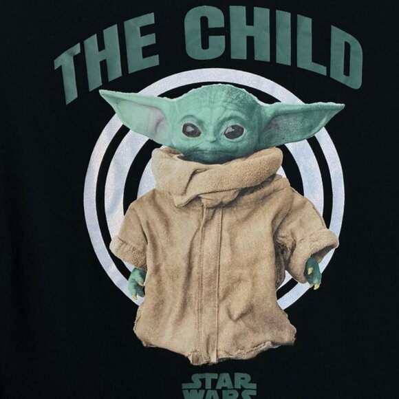 Star Wars T Shirt Baby Yoda Short Sleeve Crew Neck Black Women Juniors 15/17 XL - Picture 7 of 16